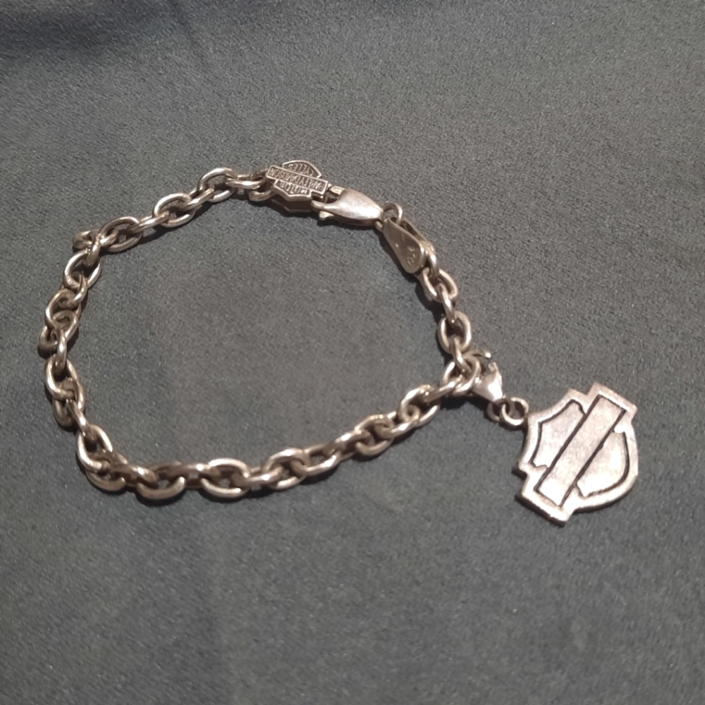 Harley-Davidson Sterling Silver Charm Bracelet